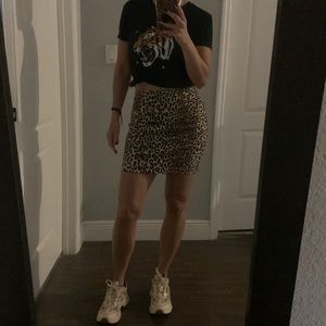 Leopard mini skirt
